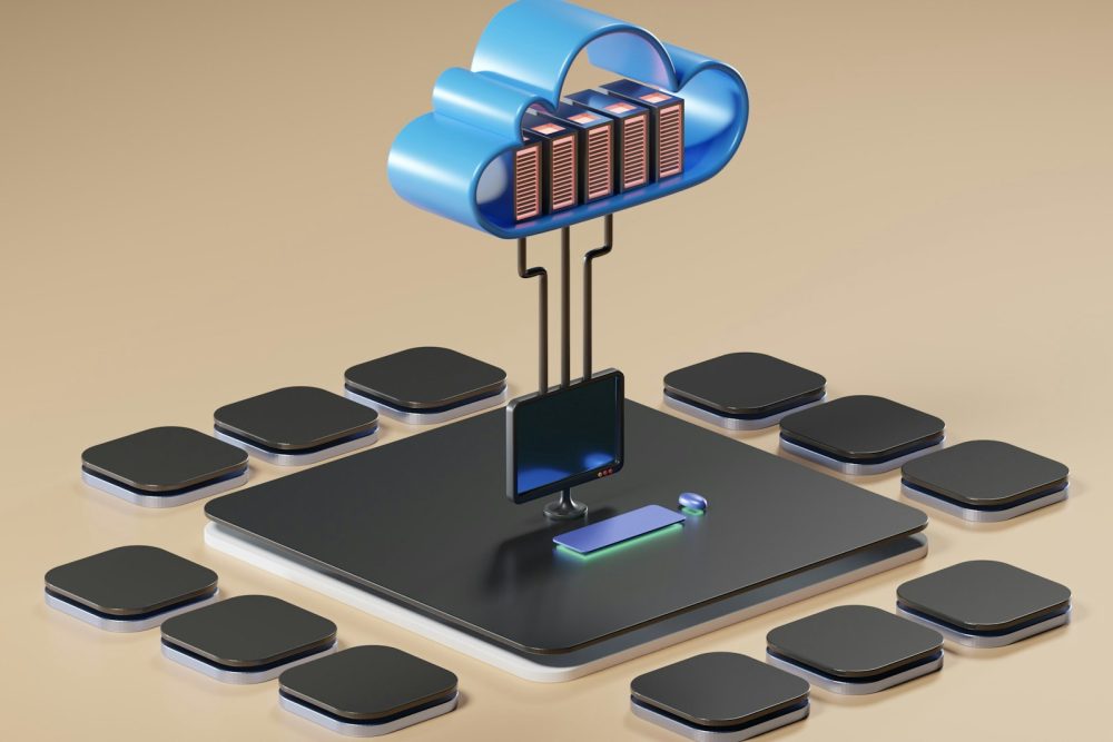 An illustration of files stored in the cloud